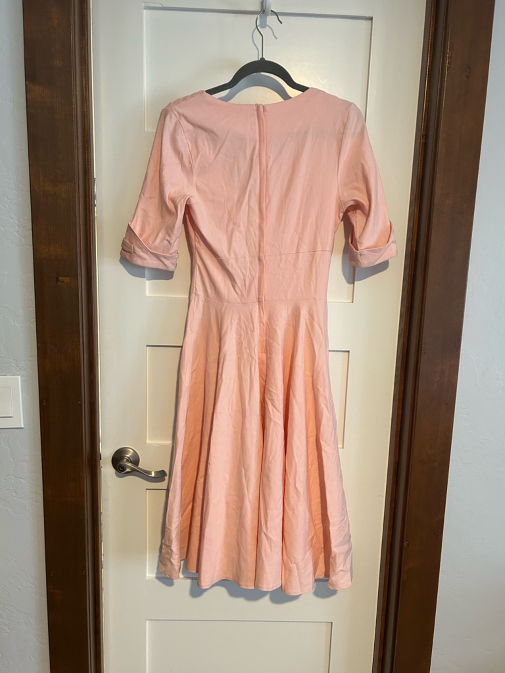 Unique Vintage Light Pink Fit and Flare Rockabilly Midi Dress Size Medium - Picture 6 of 7